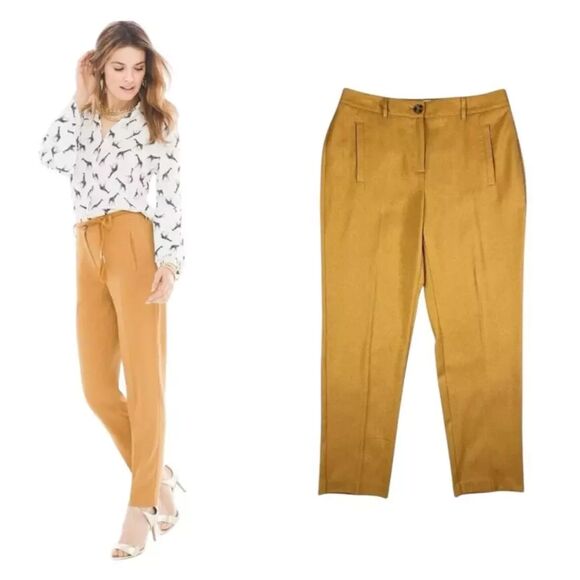 Chico's Tapered Ankle Pants  Women's US 6 (0.5)  Golden Color  Office  Church - Picture 1 of 13